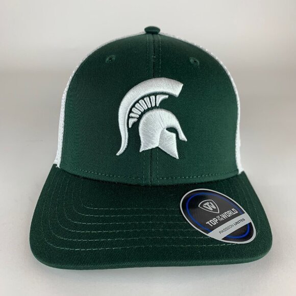 Michigan State Spartans NCAA Green Top of the World Snapback Trucker Hat New - Picture 2 of 5